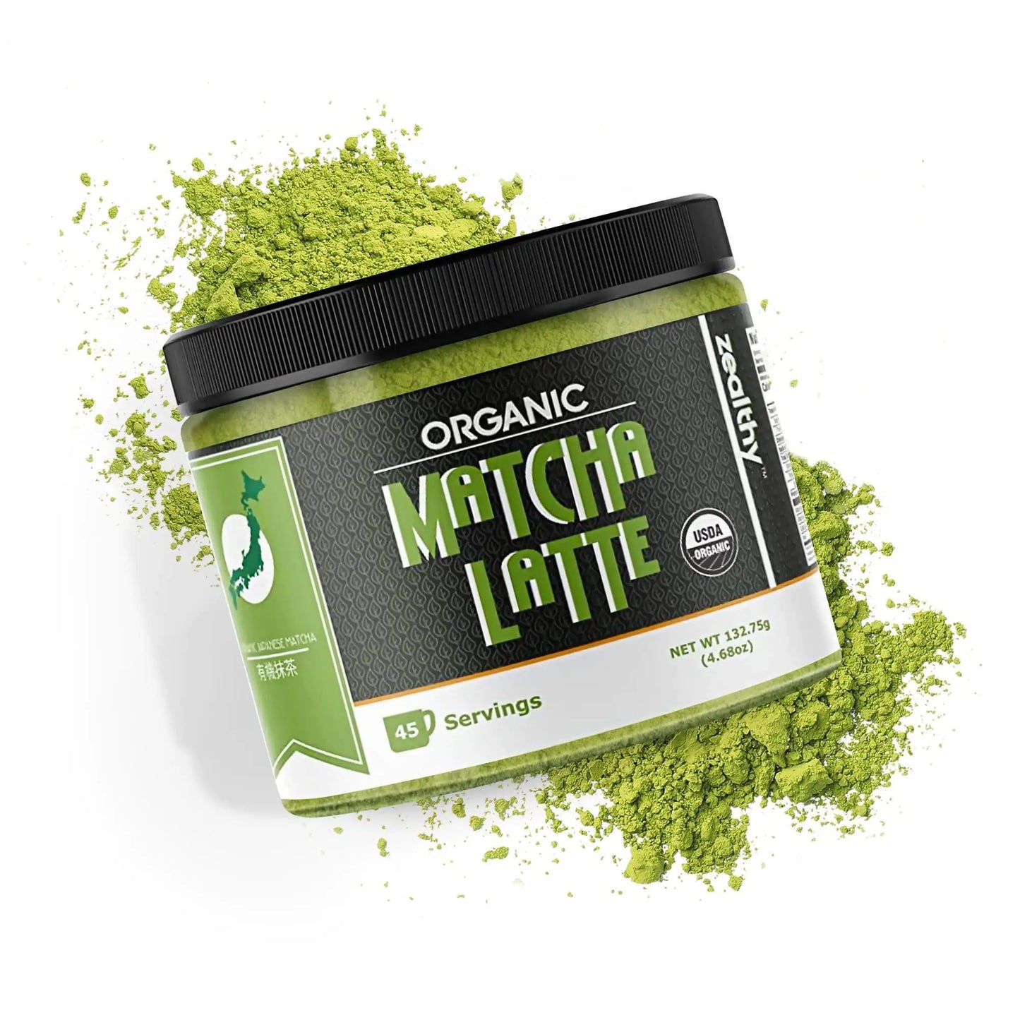 Organic Matcha Latte Pure Japanese Tea Blend with Ashwagandha Vanilla 4.68 oz